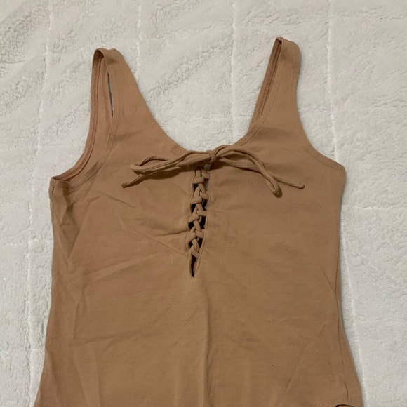Topshop Tops - TOPSHOP LACE UP BODYSUIT